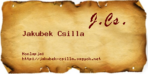 Jakubek Csilla névjegykártya