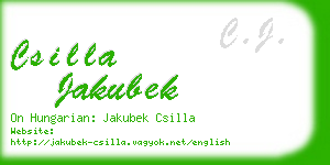 csilla jakubek business card